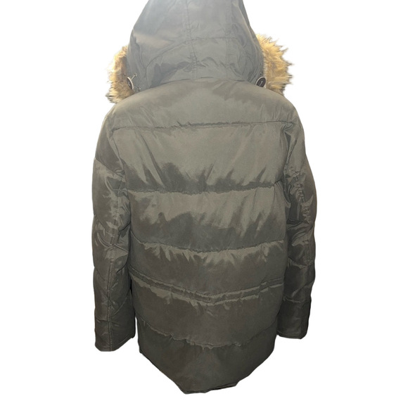 VEUC TOMMY HILFIGER Women’s or Mens Olive Green Puffer Jacket with Fau… - Picture 4 of 12